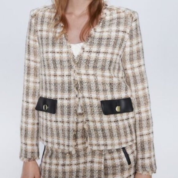 Zara Tweed Jacket, Size Medium - Picture 13 of 14